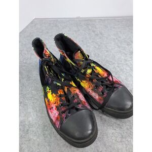RAAD High Top Multicolor Floral Print Black Canvas Shoes Men US 9.5 Women US 11W